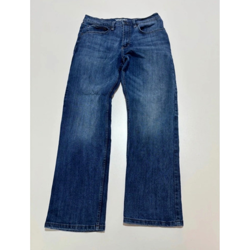 Wrangler Mens Regular Fit Jeans Medium Wash Blue Denim 33x32